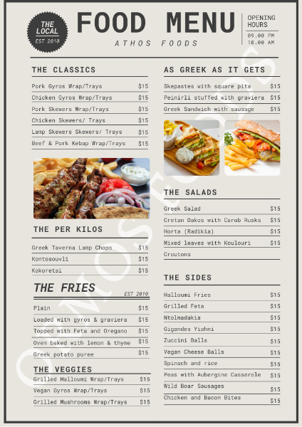 Menu design 1